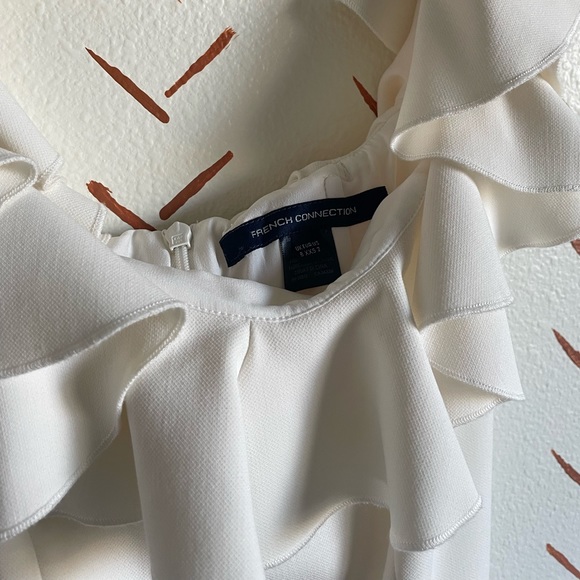 French Connection white ruffle jumpsuit - Picture 8 of 8